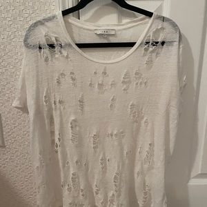 Iro distressed red linen t shirt, size 38, (medium)